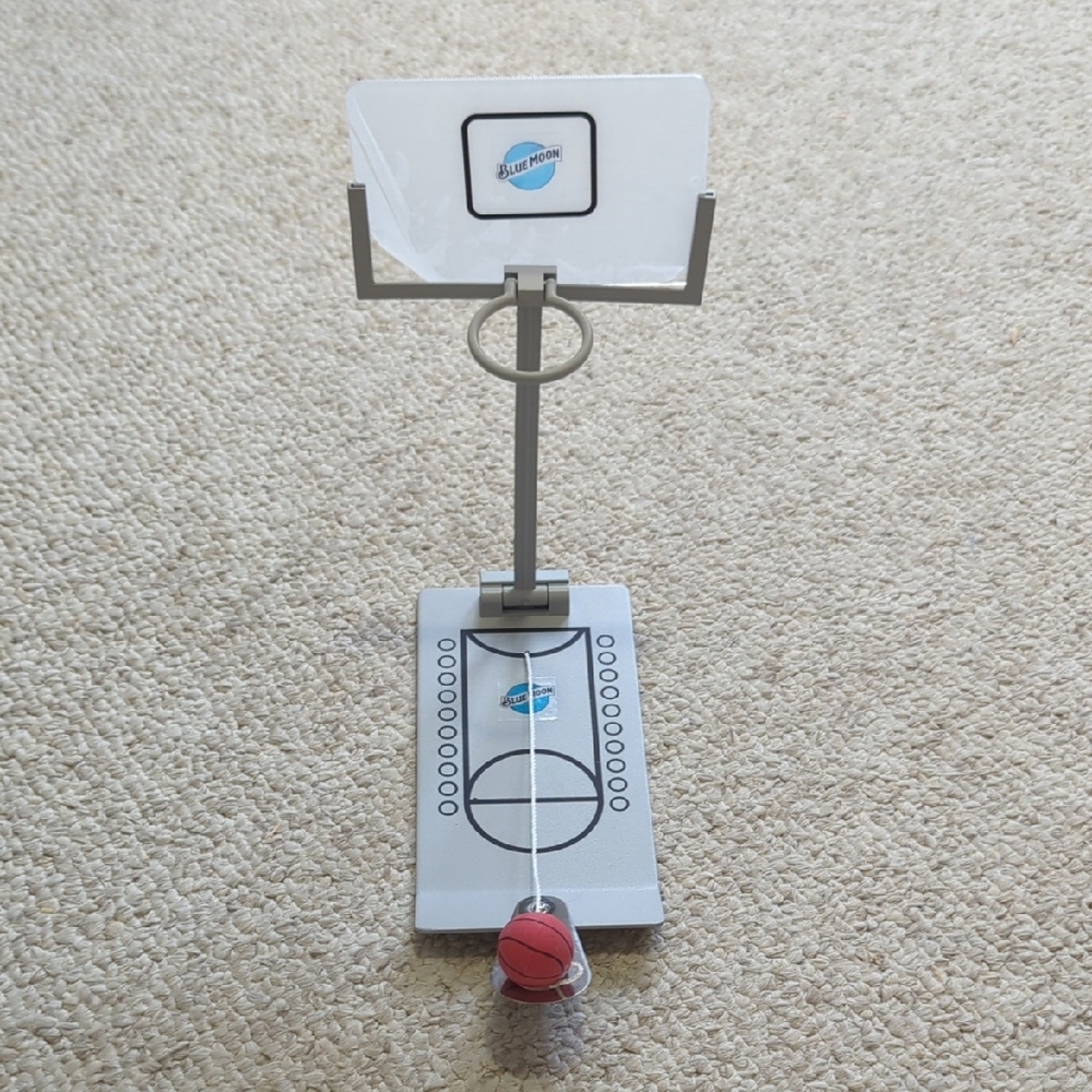 Mini Basketball Toss Game - White and Pink